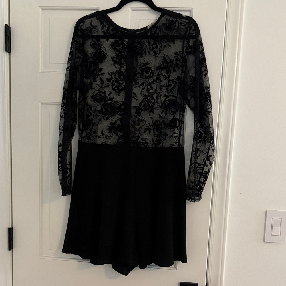 Charlotte Russe Black Lace Jumpsuit